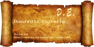Duschnitz Esztella névjegykártya